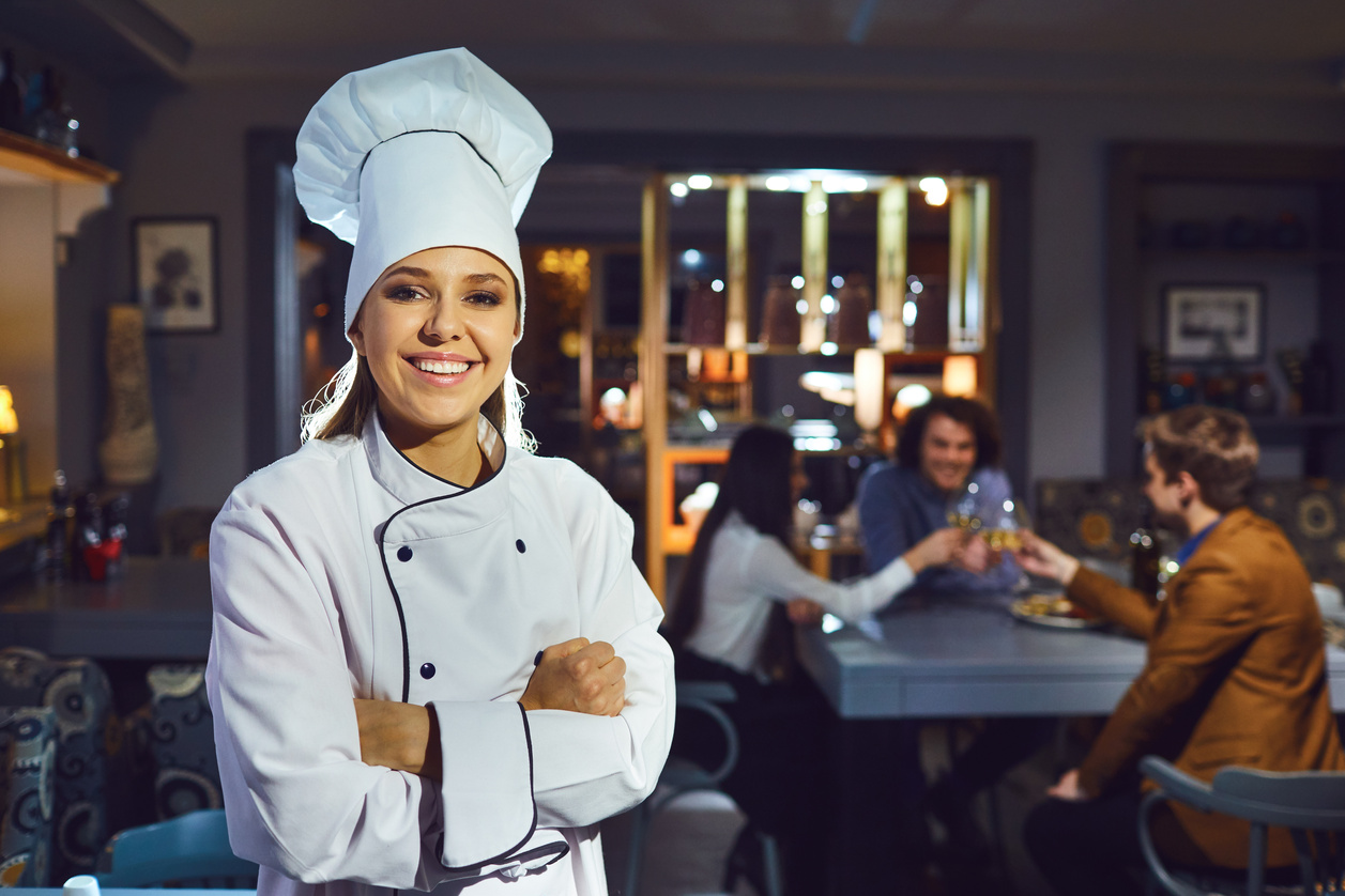 Woman Chef in a Restaurant