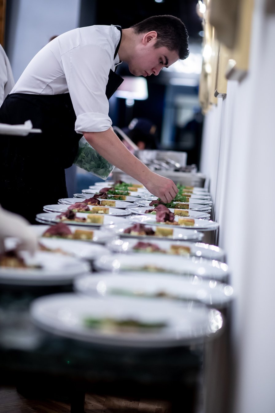 Chef preparing food for dinner